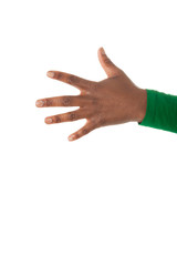 Die fünf Finger einer Hand eines jungen Mädchens