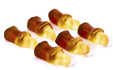 orderly group of bottle shaped gummy