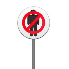 ROAD SIGN,'NO MEN' ISOLATED