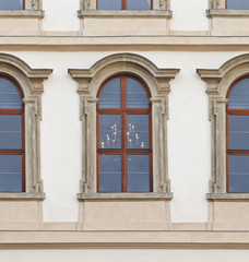 windows of  Renaissance Wallenstein palace Prague 