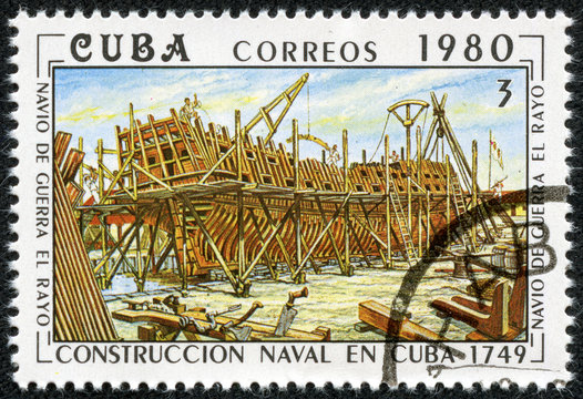 construction of a Cuban naval vessel "El Rayo", built in 1749