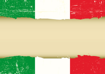 Obraz premium Włoska flaga porysowana