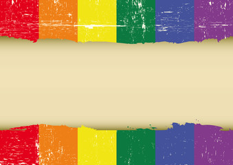 Gay rainbow scratched flag