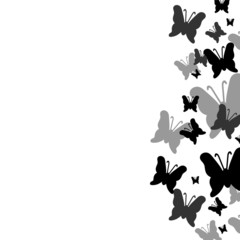 Background decorated with butterflies silhouettes