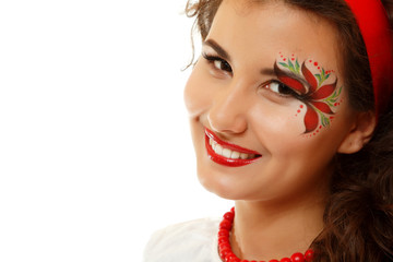 Beautiful ukrainian young womanwith artistic makeup