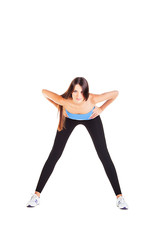 Fototapeta premium woman doing her forward bending exercise