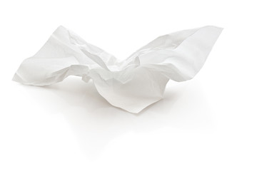crumpled tissue paper with clipping path - obrazy, fototapety, plakaty