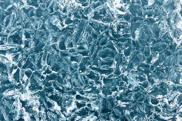 Ice texture bubbles of pure ice of Baikal