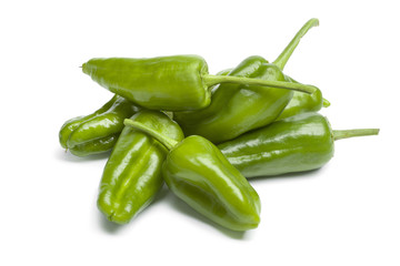 Heap of fresh green Pimientos de Padron