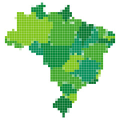 Fototapeta na wymiar Brazylia mapa mozaika