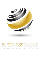 Business logo 3D gold sphere design - 50009066