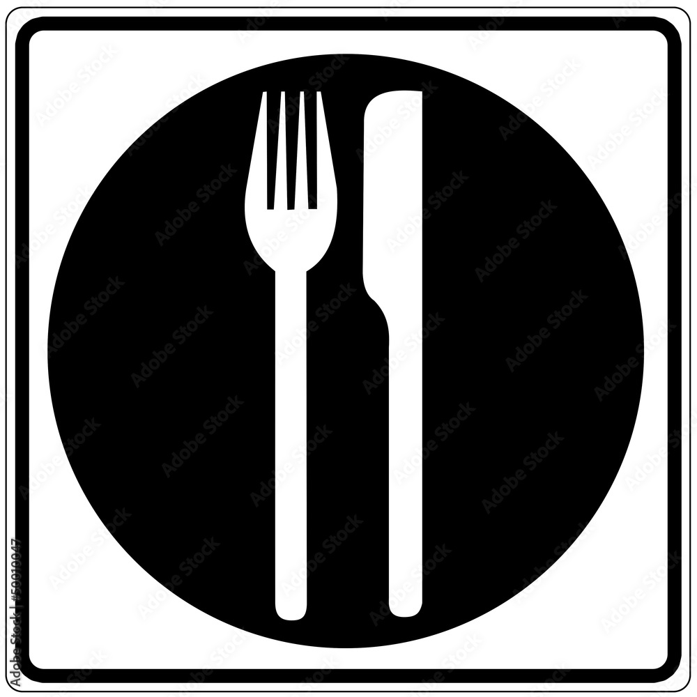 Fototapete Schild weiß - Restaurant 2