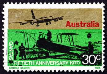 Postage stamp Australia 1970 Sunbeam Dyak Powered Awro 504