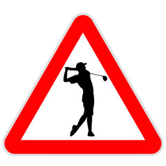 Sinal de perigo - jogador de golfe