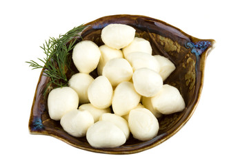 photo of delicious small mozzarella cherries