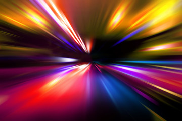 speed motion on night road