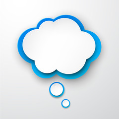 Paper white-blue cloud.