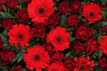 red floral arrangement
