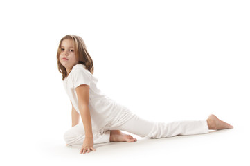 Young girl doing yoga