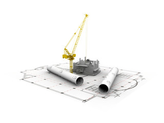 Fototapeta premium 3D plan drawing