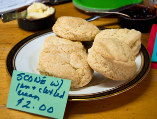 Scones with jam and clotted cream