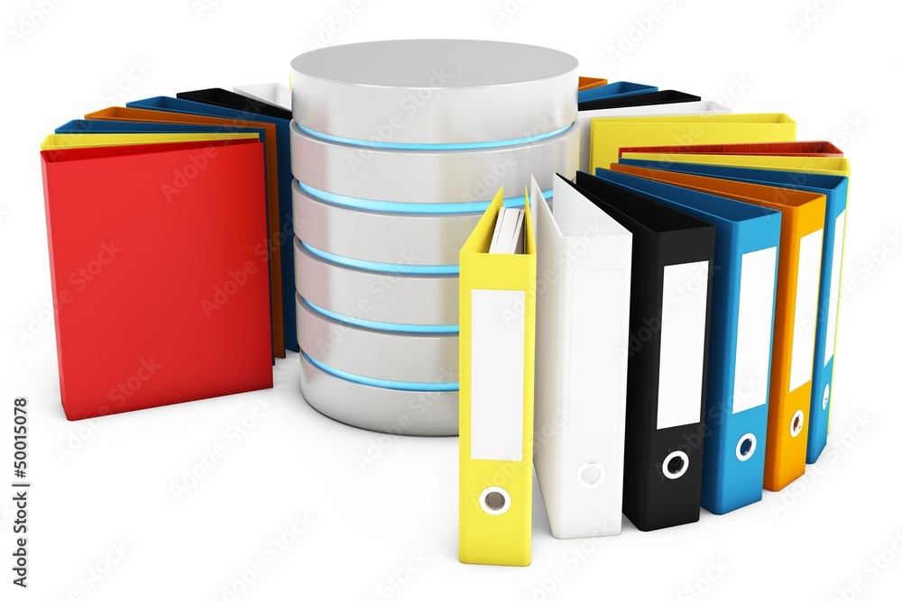Aufkleber 3d database with file holders
