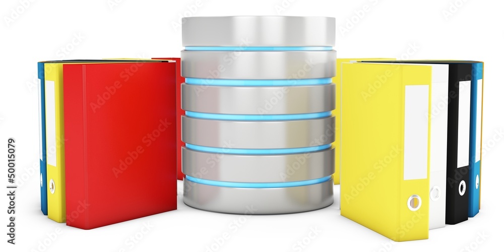 Aufkleber 3d database with file holders