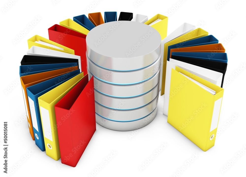 Aufkleber 3d database with file holders