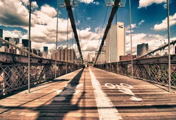 Crédence en verre imprimé New York Vue sur le pont de Brooklyn, New York City
