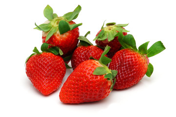 Strawberries with leaves