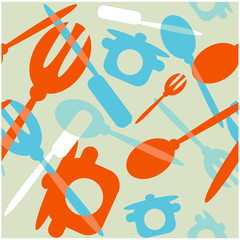 Seamless Transparency silverware icons seamless pattern backgrou