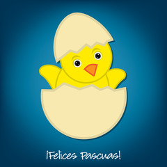 Baby Chick Easter card in vector format.