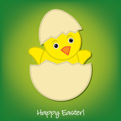 Baby Chick Easter card in vector format.