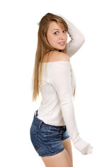 Obraz premium Woman showing her shoulder