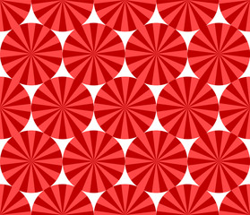 Modèle sans couture simple de cercles rayés rouges, vecteur