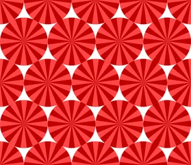 Photo sur Plexiglas Psychédélique Modèle sans couture simple de cercles rayés rouges, vecteur