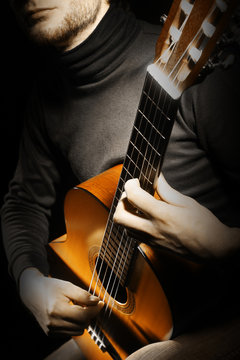 Acoustic guitar player guitarist