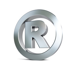 registered trademark sign 3d Illustrations on a white background