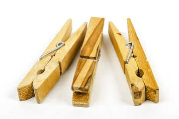 clothespin on the white background