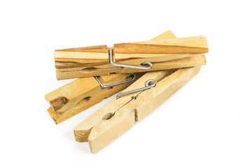 clothespin on the white background