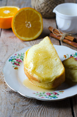 Brioche with orange glaze