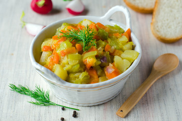 Vegetable stew zucchini , carrots and potatoes