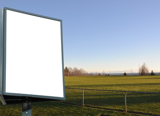 Large blank white billboard