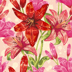 Colorful spring floral seamless pattern © Yuzach