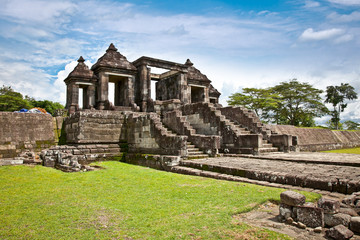 The main gate of Ratu Boko palace complex on Java, Indonesia.