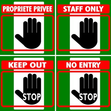 CARTELLI MULTILINGUA NO ENTRY STAFF ONLY