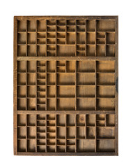 vintage wood typesetter case