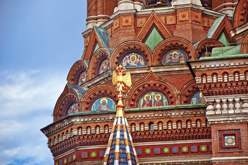 Fototapeta na wymiar Fragment kościoła Zbawiciela na Krwi. Petersburg