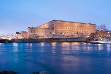 Obraz premium Stockholm - The Swedish Royal Palace by night