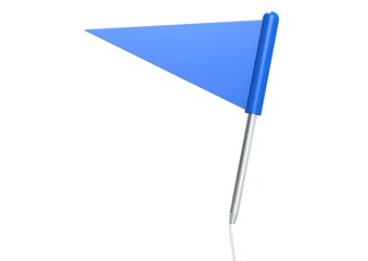 Blue triangle flag pin